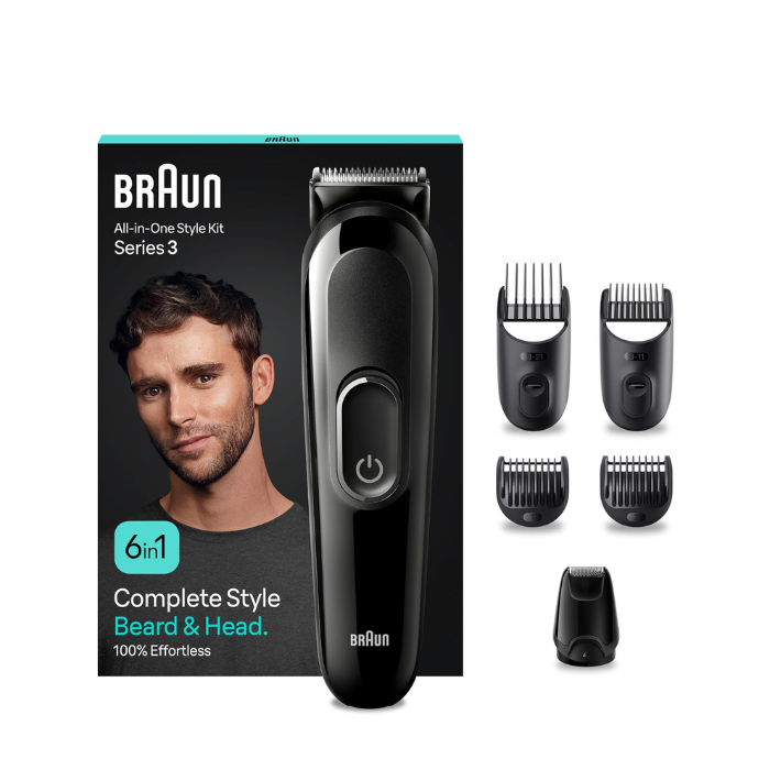 Braun All-in-One Style Kit Series 3, 6-in-1 Complete Style Beard & Head, 50min Runtime