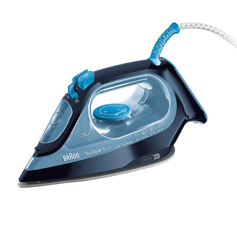 Braun TexStyle 3 Steam Iron, Blue, 2400 Watt