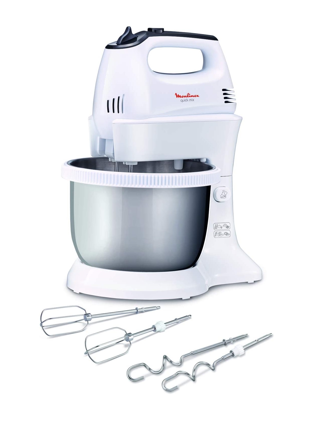 Moulinex 300W Hand Mixer with Stand 5-Speed Control, 3.5L