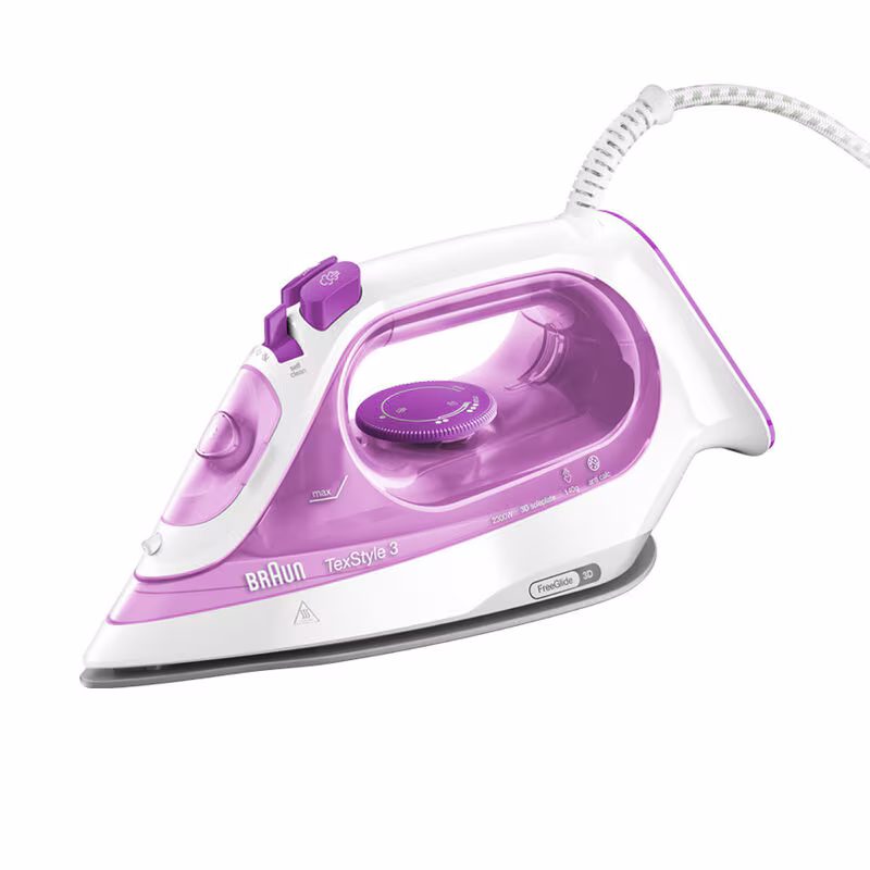 Braun TexStyle 3 Steam Iron, Raspberry, 2300 Watt