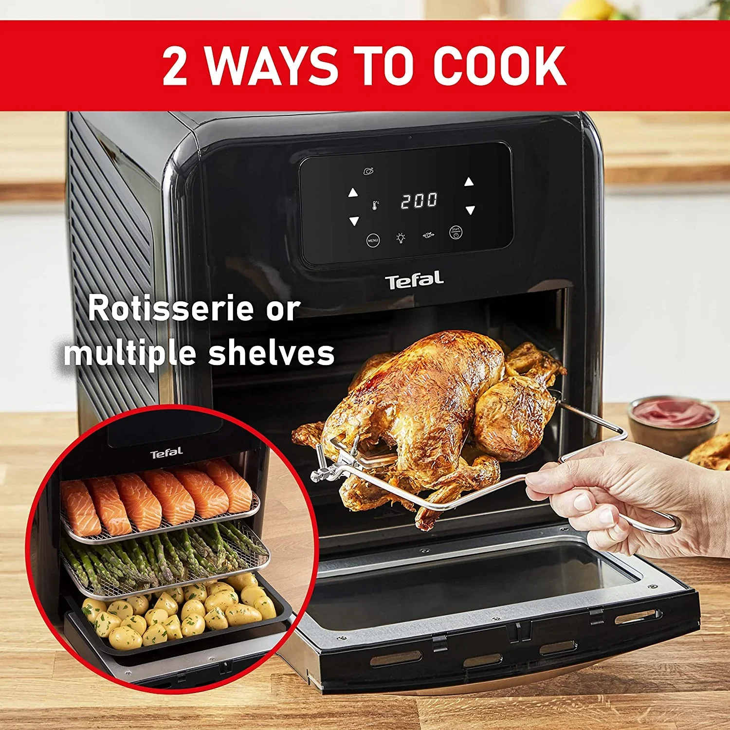 Tefal Easy Fry Oven and Grill, Black, digital, 2000W, 1,6kg | 9 in 1 - Image 2