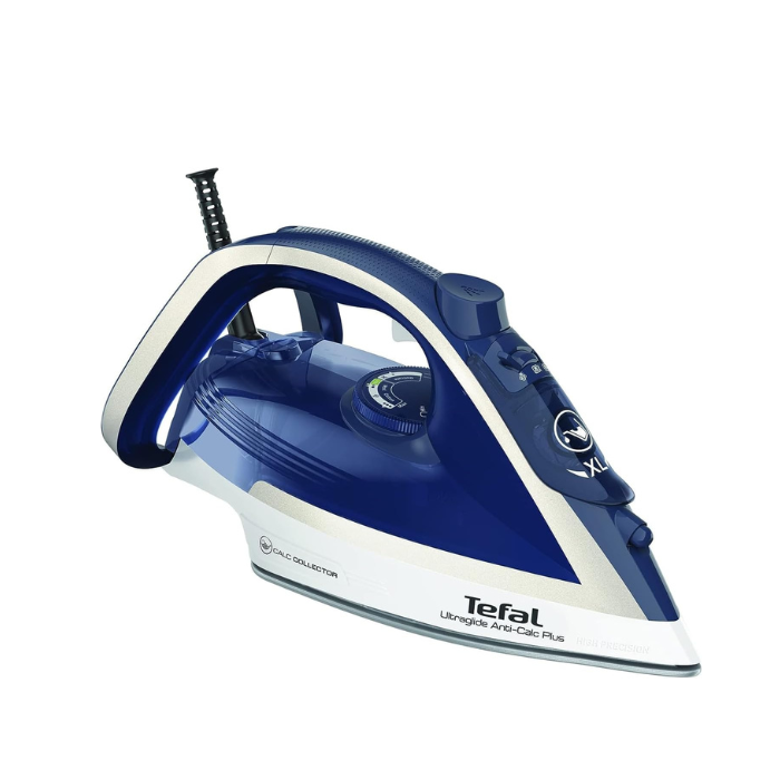 Tefal Ultraglide Anti-Calc Plus Steam Iron, 270 ml, 2800 Watts, Blue/Silver
