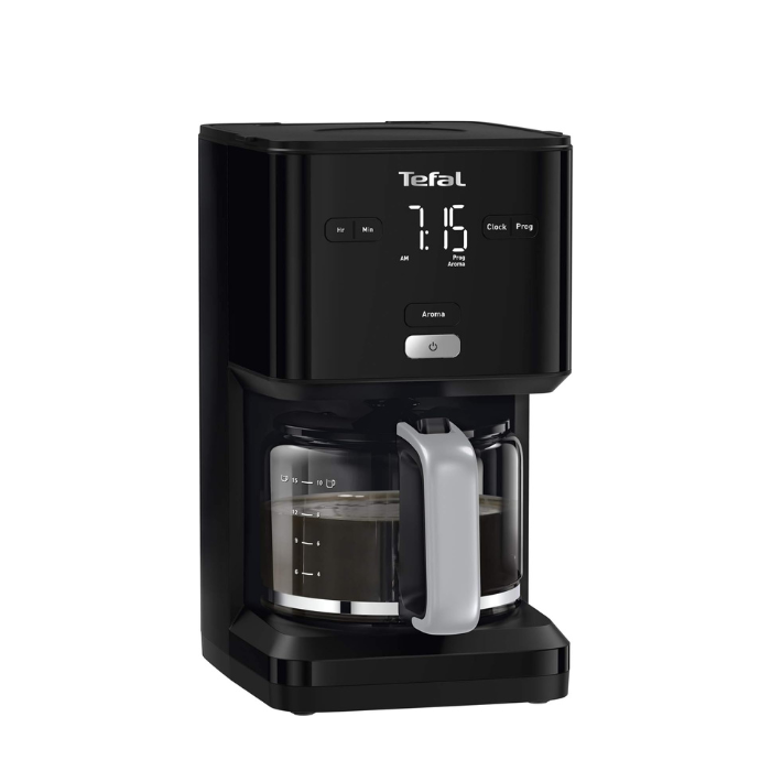 Tefal SmartN'Light Digital Filter Coffee Machine, 1.25L Black, 1000W