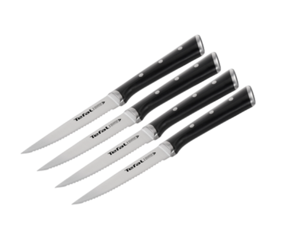 Tefal Ice Fore-Set of 4 Steak Kitchen Knives, 11cm with German Stainless Steel Blade