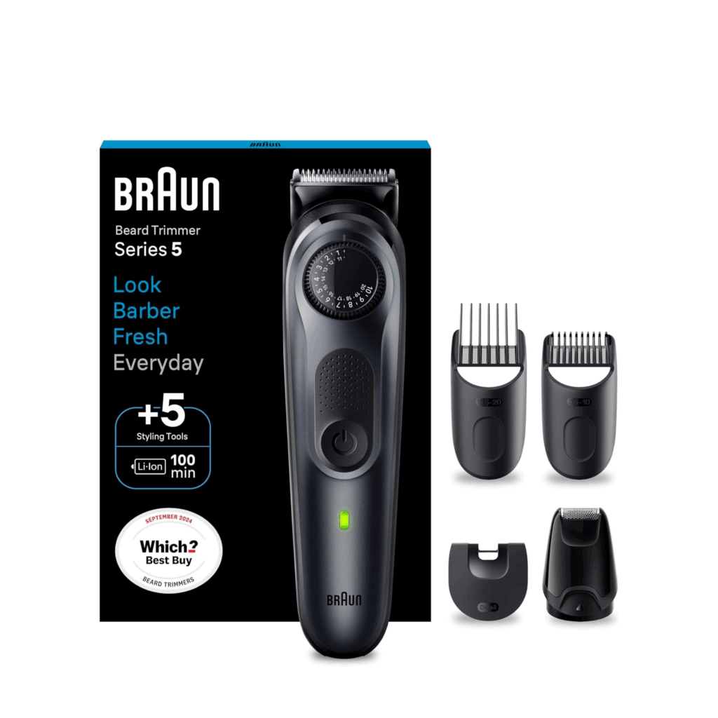 Braun Beard Trimmer 5 With Precision Wheel, 5 styling tools, Black