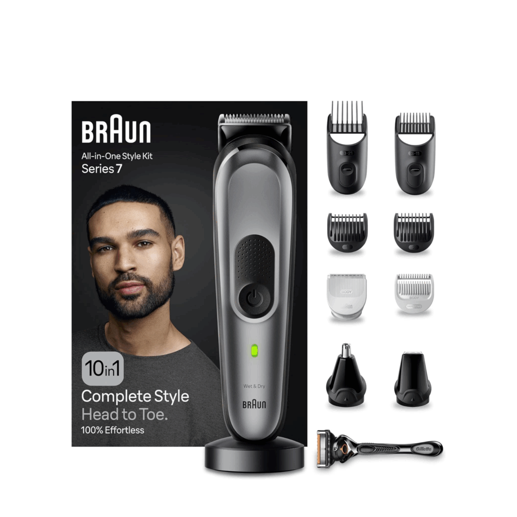 Braun 10 in 1 Style Kit 7 Beard, Body, Hair. With Metal Blade, 100min Runtime