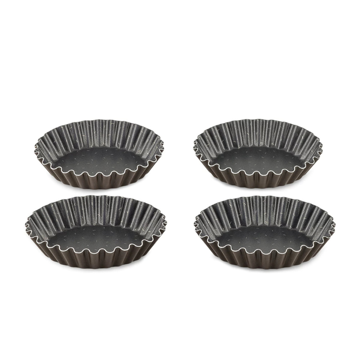 Tefal Perfect Bake Set 4 Aluminium Black small Tart, 11 cm