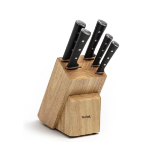 Tefal Ice force 5 Slots Wooden Block with 5 knives Black
