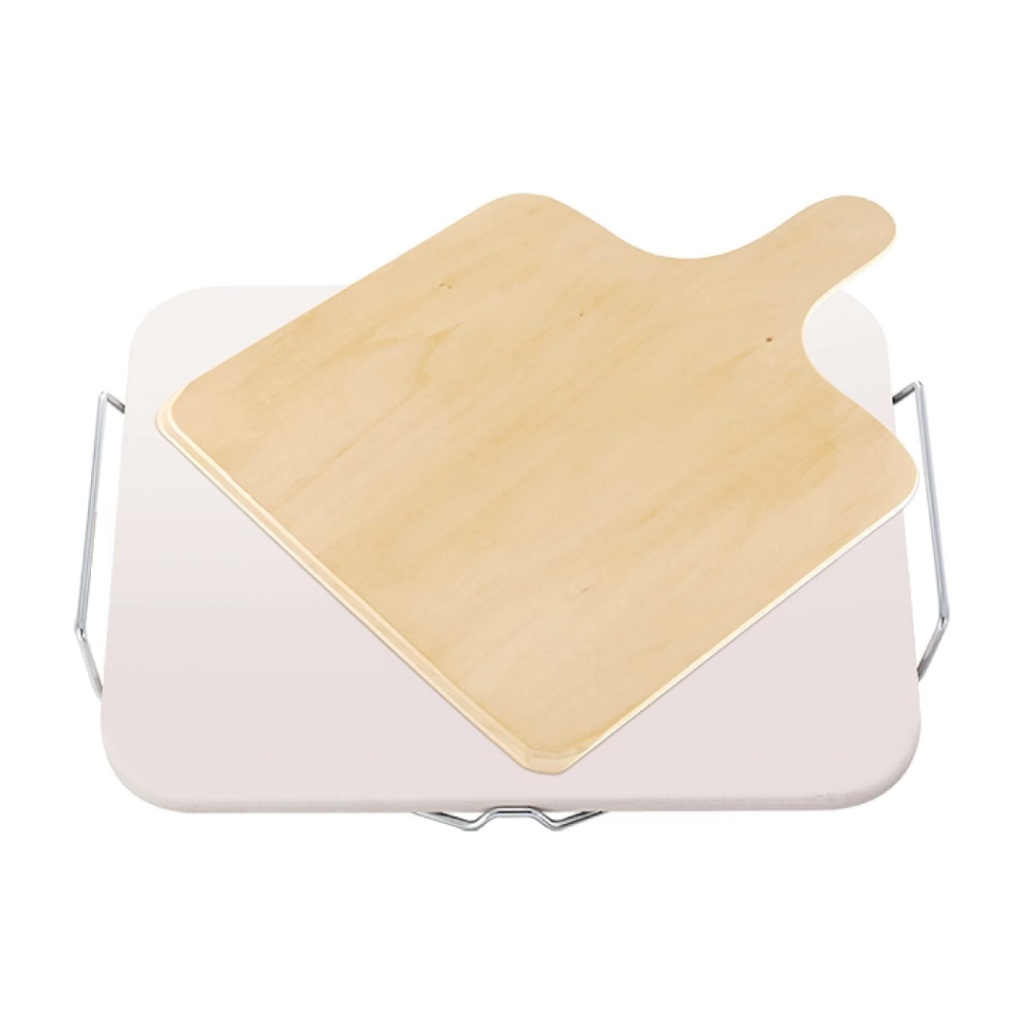 Leifheit 03160 38 x 33 cm Square Ceramic Pizza Stone, Cream/White