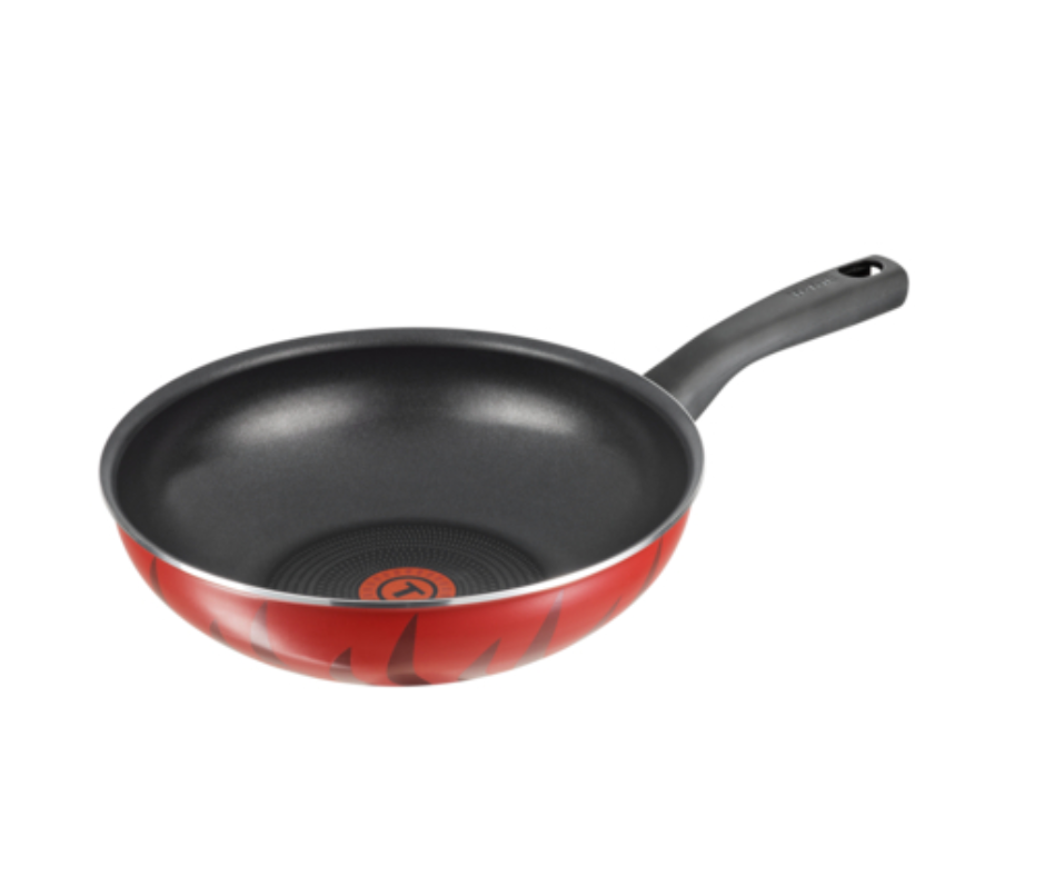 Tefal Tempo Flame Wokpan 26-28 cm Non-Stick Aluminium