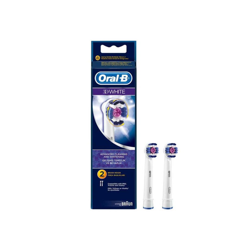 Oral B 3D White Pro-Bright Replacement Brush Heads EB18P - Pack of 2