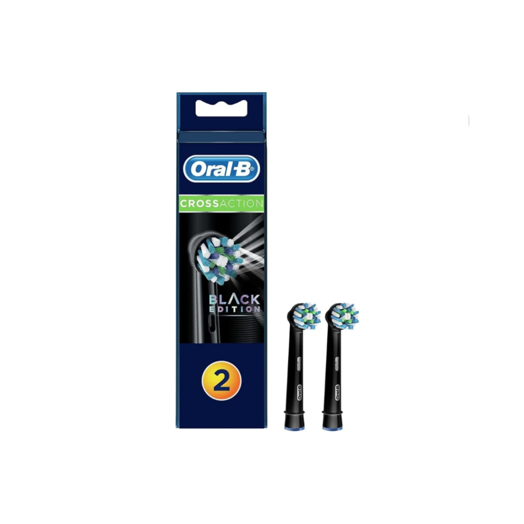 Oral B CrossAction Black Replacement Brush Heads EB50BRB - Pack of 2