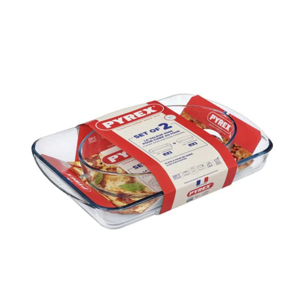 Pyrex 2-Piece Rectangular and Oval Roaster Set 913S604