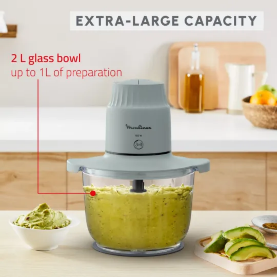Moulinex Mini Chopper 500W 1L with Glass Bowl DJ603127 - Image 2