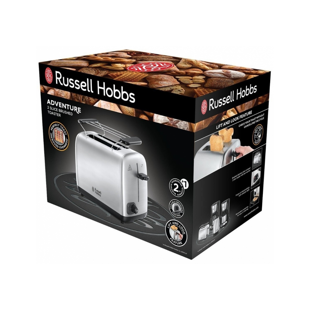 Russell Hobbs 2-Slot Toaster, Brushed Stainless Steel 24080-56 - Image 2